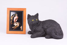 Black Coat Shorthair Cat Figurine Pet Urn