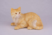 Cream & Light Orange Coat Shorthair Cat Figurine Pet Urn