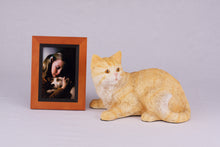 Cream & Light Orange Coat Shorthair Cat Figurine Pet Urn