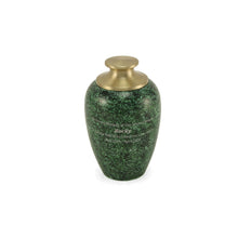 Green Alloy Small Pet Urn with High Marble Gloss Design - Personalized