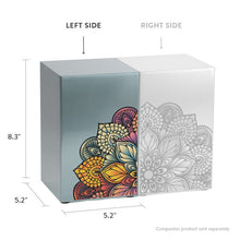 Mandala Pewter Companion Urn - Left Side - Dimensions