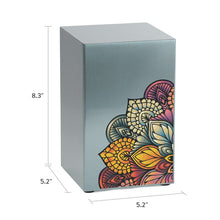 Mandala Pewter Companion Urn - Left Side - Dimensions