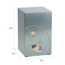 Ginkgo Leaf Pewter Companion Urn - Left Side - Dimensions