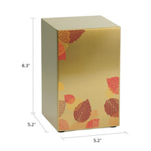 Foliage Leaf Bronze Companion Urn - Left Side - Dimensions