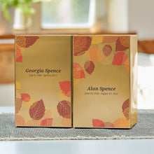 Foliage Leaf Bronze Companion Urn - Left Side - Personalized