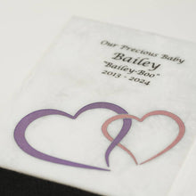 White Marble Pink Heart Inlay Medium Pet Cremation Urn - Artistic