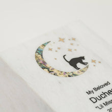 White Marble Cat & Moon Pink Inlay Large Pet Cremation Urn - Artistic