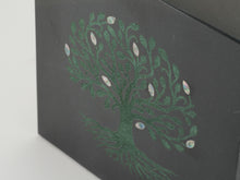 Green Tree of Life Black Marble Adult Cremation Urn - Artistic