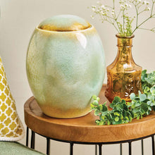 Ocean Blue Dome Top Ceramic Adult Cremation Urn - Lifestyle