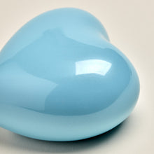 Pearl Blue Glossy Heart Small Cremation Urn - Artistic