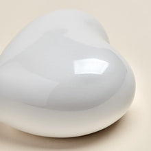 Pearl White Glossy Heart Small Cremation Urn - Artistic