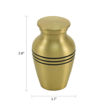 Classic Bronze Three Band Keepsake Urn - Dimensions