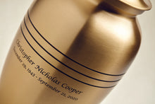 Classic Bronze Three Band Adult Cremation Urn - Artistic