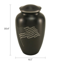 American Patriot Flag Slate Adult Cremation Urn - Dimensions