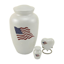 Classic American Flag White Keepsake Urn - Series