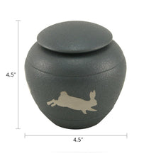 Textured Brown Rabbit Silhouette Medium Pet Cremation Urn - Dimensions 