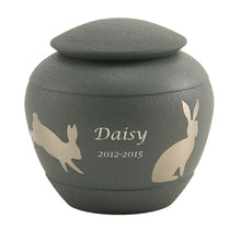 Textured Brown Rabbit Silhouette Medium Pet Cremation Urn - Personalized