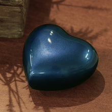 Navy Blue Glossy Heart Small Pet Cremation Urn- Lifestyle