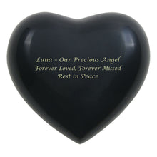 Navy Glossy Heart Small Pet Cremation Urn - Personalized