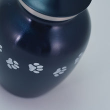 Blue Brass Pewter Paw Print Extra Large Pet Cremation Urn - Artistic