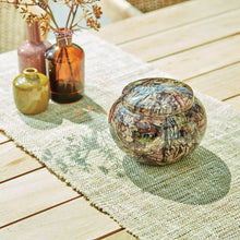 Classic Round Mossy Oak Extra Large Pet Cremation Urn - Lifestyle