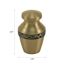 Elysium Bronze Keepsake Urn - Dimensions