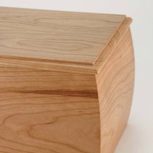 Cherry Wood Bowed Sides Screw Closure Adult Cremation Urn