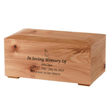 Solid Hickory Natural Knots Wood Adult Cremation Urn - Personalized
