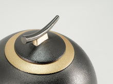 Slate Sphere Golden Accent Adult Cremation Urn - Artistic