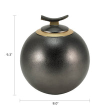 Slate Sphere Golden Accent Adult Cremation Urn - Dimensions