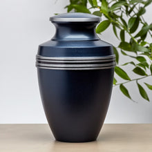 Grecian Blue Matte Finish and Accent Bands Adult Cremation Urn - Lifestyle