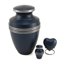 Grecian Blue Matte Finish and Accent Bands Adult Cremation Urn - Series