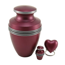 Magenta Aluminum Heart Keepsake Urn - Size
