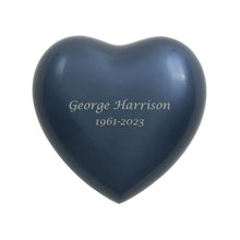 Moonlight Blue Brass Heart Keepsake with Glossy Finish - Personalized