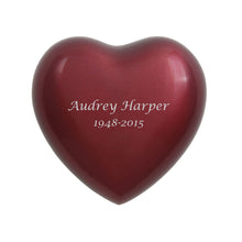 Crimson Brass Heart Keepsake with Glossy Finish - Personalized