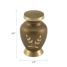 Aero Wheat Keepsake Urn - Dimensions
