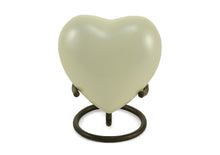 Pearl White Brass Heart Keepsake Urn - Artistic