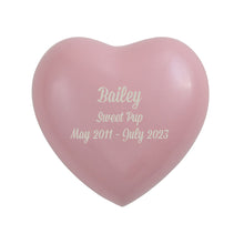 Pink Brass Heart Keepsake with Pearl Gloss Finish - Personalized