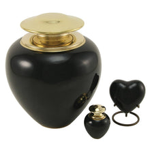 Onyx Brass Heart Keepsake Urn - Size