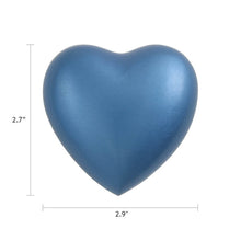 Blue Aluminum Heart Keepsake with Jewel-Tone Gloss - Dimensions