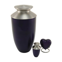 Deep Purple Aluminum Heart Keepsake Urn - Size