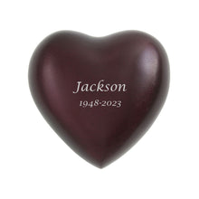 Ruby Red Aluminum Heart Keepsake Urn - Personalized