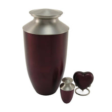 Ruby Red Aluminum Heart Keepsake Urn - Size