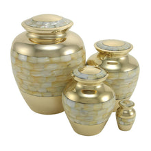 Brass Mother of Pearl Large Pet Cremation Urn - Size