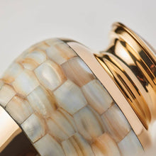 Classic Brass Mother of Pearl Shell Medium Cremation Urn -- Artistic