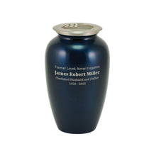 Classic Flag Lid Blue Scattering Adult Cremation Urn - Personalized