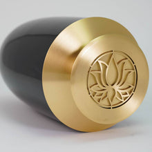 Onyx Lotus Lid Bronze Scattering Adult Cremation Urn -Artistic