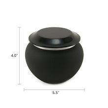 Aluminum Onyx Medium Cremation Urn - Dimensions
