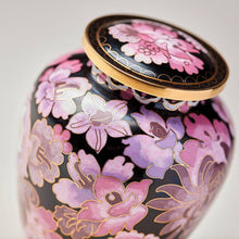 Blush Cloisonné Medium Pet Cremation Urn with Floral Design - Artistic