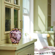 Blush Cloisonné Medium Pet Cremation Urn with Floral Design - Lifestyle